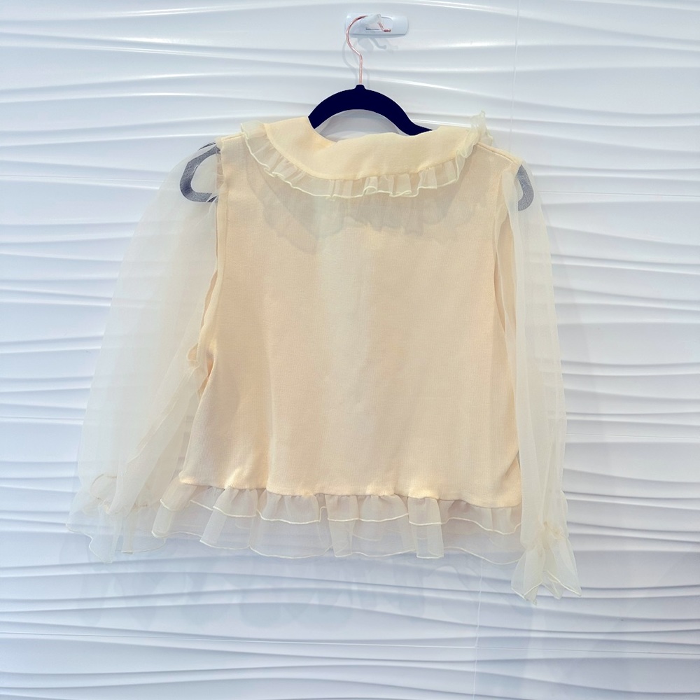 NWT Rare Zara Combination Knit and organza Top - Picture 10 of 13